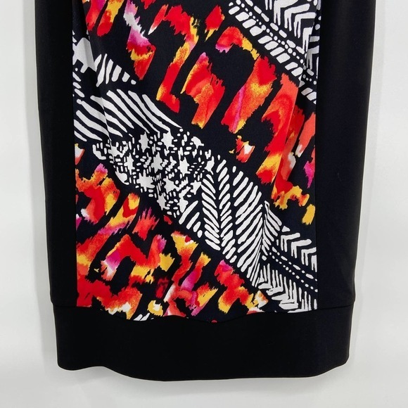 JOSEPH RIBKOFF Black White Red Geometric Design Sleeveless Dress Size 6 - Picture 5 of 6